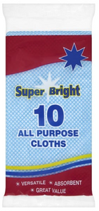 Super Bright All Purpose Cloths 10 Pack x 10