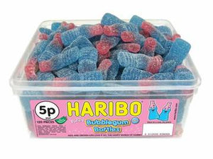 Haribo 6p Fizzy Bubblegum Bottles Tub 120s