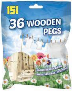 151 Brand Wooden Pegs 36s