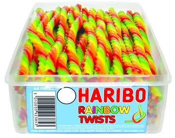 Haribo 10p Rainbow Twist Tub 64 Pack