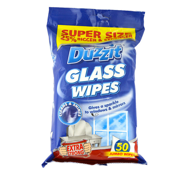 Duzzit Glass Wipes Extra Strong 50s x 12