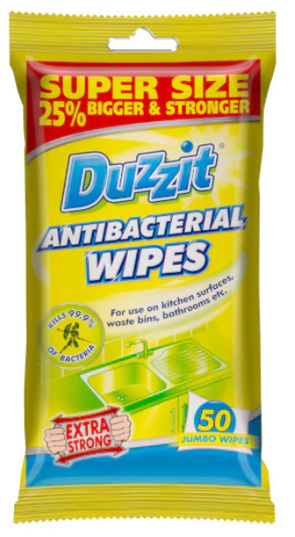 Duzzit Anti-Bacterial Wipes 50s x 12