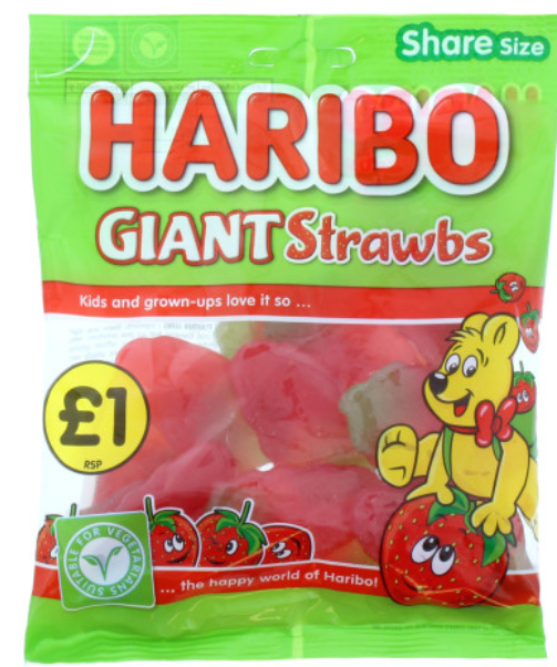 Haribo Giant Strawbs 160g x 12