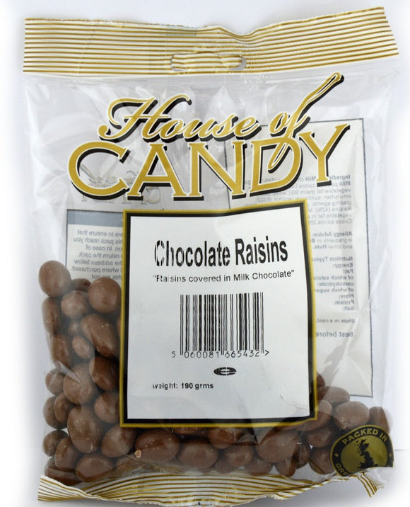 House Of Candy Chocolate Raisins 190g x 24