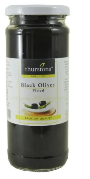 Thurstons Black Olives Pitted 440g x 12