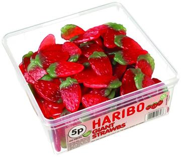 Haribo 5p Giant Strawberry Tub 120 Pack