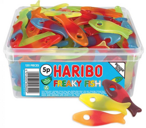 Haribo 5p Freaky Fish Tub 100s