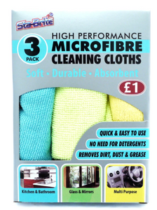 Sta-Brite Microfibre Cleaning Cloths 3 Pack x 24
