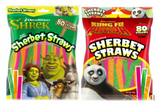 Sherbet Straws Shrek & Kung Fu Panda 80 packs MIXED Case x 24