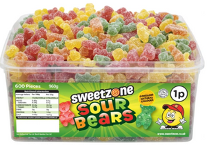 Sweetzone 1p Sour Bears Tub 600s