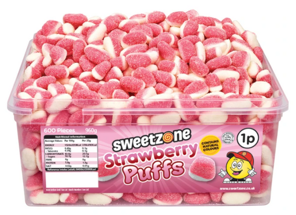 Sweetzone 1p Strawberry Puffs Tub 600s