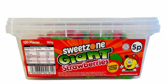 Sweetzone 5p Giant Strawberries Tub 120s