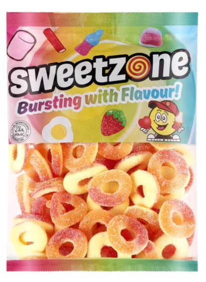 Sweetzone Peach Rings 1kg x 12