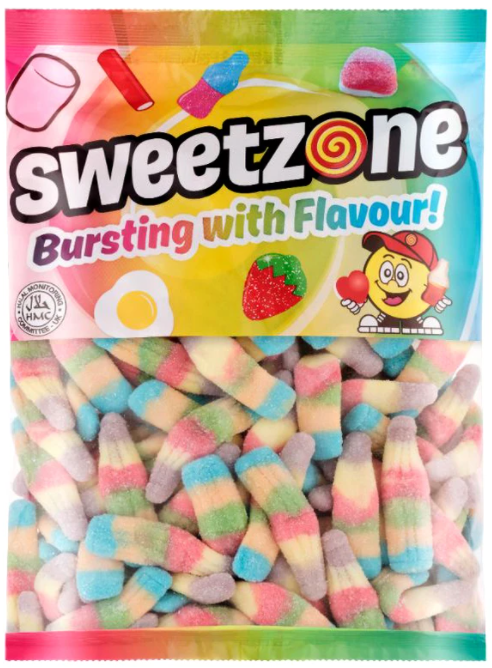 Sweetzone Rainbow Sour Bottles 1kg x 12